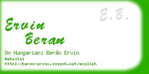 ervin beran business card